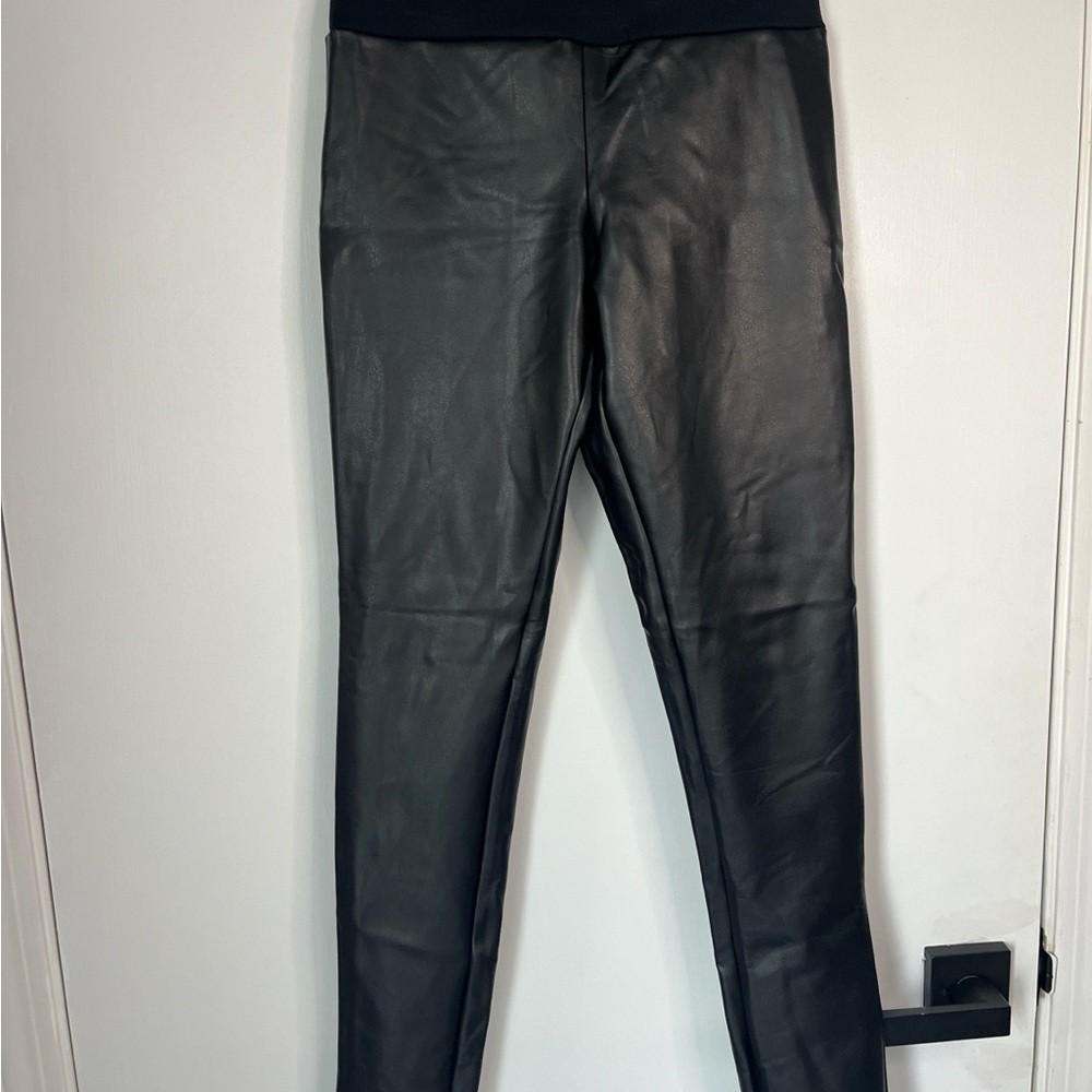 SPANX Black Faux Leather Pants